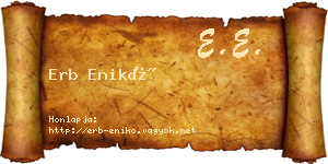 Erb Enikő névjegykártya